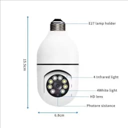 4G WiFi IP Camera E27 Bulb Camera 2MP Wireless Baby Monitor with AI Tracking, Security Video Surveillance, Pet Camera