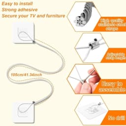 Anti-Tip TV Safety Strap Premium Adjustable Anti-Tip Furniture Fastening Kit Easy Install Childproof