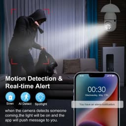 Bulb E27 Surveillance Camera Full Color Night Vision Automatic Human Tracking Zoom Indoor Security Monitor Wifi Miini IP Camera