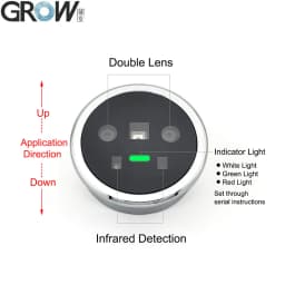 GROW FP002 UART Interface Double Lens Facial Recognition Module With Palm Vein Function IR Induction DC 4.5-12V Low Consumption