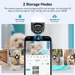 8MP PTZ WIFI Camera Dual-Lens 8XDigital Zoom Waterproof Outdoor Two-Way Audio Surveillance Wireless IP Camera ICSEE ONVIF