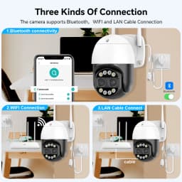 8MP PTZ WIFI Camera Dual-Lens 8XDigital Zoom Waterproof Outdoor Two-Way Audio Surveillance Wireless IP Camera ICSEE ONVIF