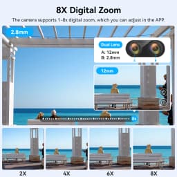 8MP PTZ WIFI Camera Dual-Lens 8XDigital Zoom Waterproof Outdoor Two-Way Audio Surveillance Wireless IP Camera ICSEE ONVIF