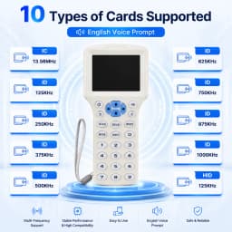 10 Frequency RFID NFC Duplicator 125KHz 13.56MHz Smart Card Reader Writer USB Programmer Encrypted Key Fob Tag Replicator Copier