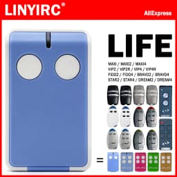 LIFE MAXI 2 4 MAXI2 MAXI4 Garage Remote Control 433.92MHz for LIFE FIDO2 FIDO4 BRAVO2 BRAVO4 VIP2 VIP4 VIP2R VIP4R STAR2 STAR4