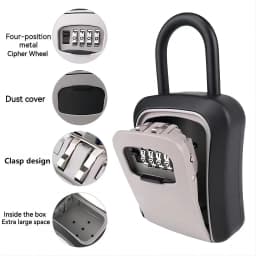 Key Lock Box Portable Combination Lockbox Wall-Mounted Key Storage Box For House Keys Safe Security Lock Mounted Key Storage Box