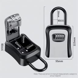 Key Lock Box Portable Combination Lockbox Wall-Mounted Key Storage Box For House Keys Safe Security Lock Mounted Key Storage Box