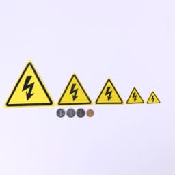 5pcs Yellow Warning Sticker 3.6/5/8/10/15cm Accessories Electrical Shock Hazard Safety Waterproof Tags Danger Forelectric Box