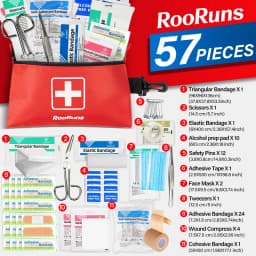 57-Piece First Aid Kit Mini Outdoor Survival Gear for Camping, Travel, Car, Office, Home Emergency & IFAK Medical Bag