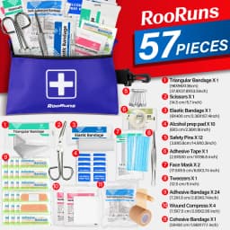 57-Piece First Aid Kit Mini Outdoor Survival Gear for Camping, Travel, Car, Office, Home Emergency & IFAK Medical Bag