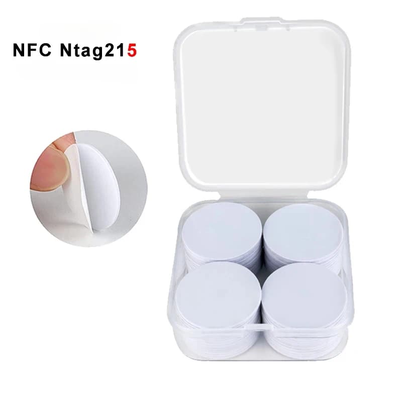 NFC 215 Tag Sticker, 504 Bytes, Rewritable NFC Label, Self-Adhesive, Wide Compatibility with All NFC-Enabled Devices