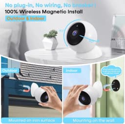 2K 5MP Wireless Security Camera - Magnetic Mount Battery Cam with AI Motion Detection, Indoor Outdoor HD Surveillance for Home