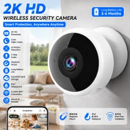 2K 5MP Wireless Security Camera - Magnetic Mount Battery Cam with AI Motion Detection, Indoor Outdoor HD Surveillance for Home