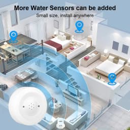 ONENUO WiFi IP55 Waterproof Water Leak Detector Tuya Water Flood Alarm Sensor with 80dB Sound Smart Life APP Remote Control