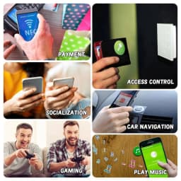 50PCS NTAG213 NFC Sticker Tags 144 Byte Rewritable Blank Adhesive Labels Compatible with All NFC Enabled Smartphones