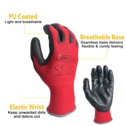 24Pieces(12 Pairs) Gardening Work Gloves, Breathable Protective Gloves with a superior Grip Coating, Abrasion-Resistant and Dura