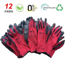 24Pieces(12 Pairs) Gardening Work Gloves, Breathable Protective Gloves with a superior Grip Coating, Abrasion-Resistant and Dura
