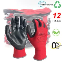 24Pieces(12 Pairs) Gardening Work Gloves, Breathable Protective Gloves with a superior Grip Coating, Abrasion-Resistant and Dura