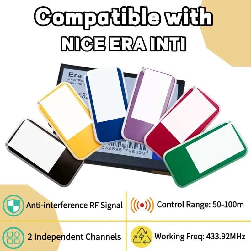 NICE INTI 2 INTI2 Garage / Gate Remote Control 433.92mhz Work With NICE ERA INTI 2 1 ON2E ON4E FLO2RE FLO2RS FLO4RS Gate Opener