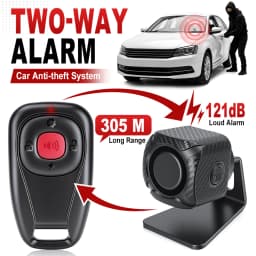 Awapow One/Two Way Vibration Alarm Wireless for Motorcycle Bicycle Bike Car Carbon Fiber Alarm Recharge 121dB Anti-theft Sensor