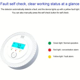 PGST Battery Powered CO Alarm with LCD Display Carbon Monoxide Detector CE Certified for Home Kitchen Bedroom
