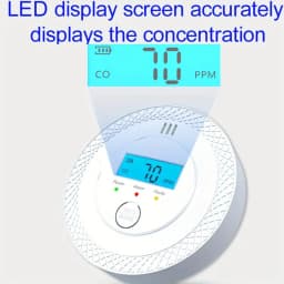 PGST Battery Powered CO Alarm with LCD Display Carbon Monoxide Detector CE Certified for Home Kitchen Bedroom