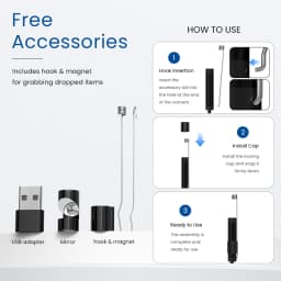TYPE-C Android Endoscope Camera 7MM/5.5MM Lens Waterproof Probe USB-C Car Inspection Borescope with 6LEDs for Android Phones PC