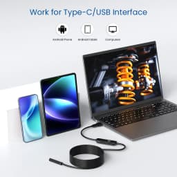 TYPE-C Android Endoscope Camera 7MM/5.5MM Lens Waterproof Probe USB-C Car Inspection Borescope with 6LEDs for Android Phones PC