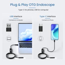 TYPE-C Android Endoscope Camera 7MM/5.5MM Lens Waterproof Probe USB-C Car Inspection Borescope with 6LEDs for Android Phones PC
