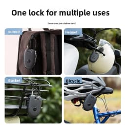 Portable Steel Wire Lock, Stretchable Steel Wire Helmet Lock, Baby Car Lock, Portable Treasure Ruyi Steel Wire Portable Lock
