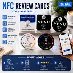N-tag 215 Crad for Google Review NFC station table NFC 13.56Mhz Menu programmable Reviews display Adhesive-backed card
