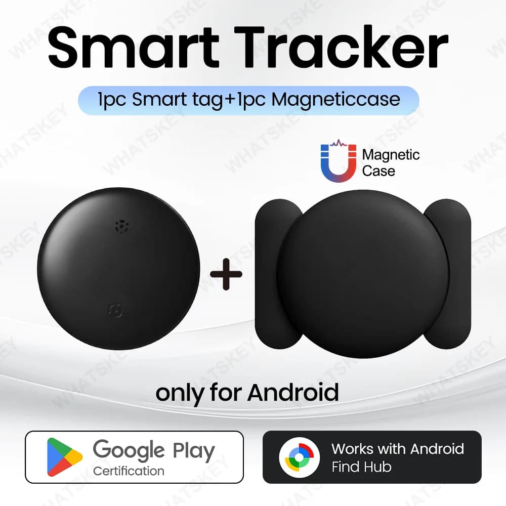 Android Smart GPS Tracker with Strong Magnetic Silicone Protective Case For Google Find Hub Device Tracker Luggage Key Tracking