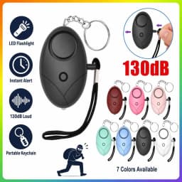 130db Personal Safety Alarm Keychain Anti-Wolf Self Defense Loud Scream Emergency Alert for Girl Child Women Security Protect