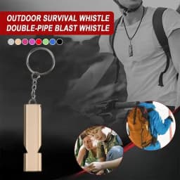 1-3PC Dual Frequency Survival Whistle Flat Metal Whistle for Outdoor Hiking Climbing Emergence Whistle Tools