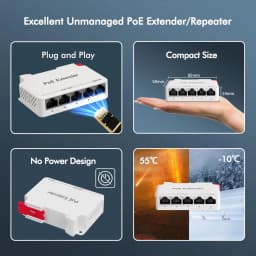 Gigabit 2/3/4 Port PoE Extender DIN Rail poe repeater for IP Port Transmission Extender for POE Switch NVR IP Camera
