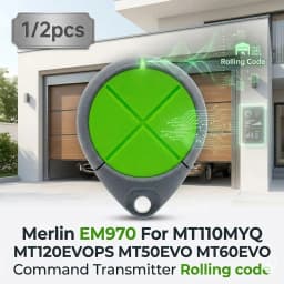Merlin EM970 Remote Control For MT110MYQ MT120EVOPS MT50EVO MT60EVO 434.54 MHz Garage Door Gate Keyfob Controller Metal Version