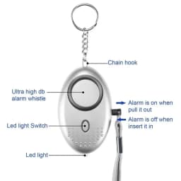 1-3pcs Personal Alarm With LED Light 130DB Anti Lost Wolf Self-Defense Safety Attack Emergency Alarms For Women Kids Elder