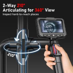 360 Degrees Two Way Steering 2MP HD Industrial Endoscope for Car Pipe Inspection Sewer Camera Borescope With 1-2m
