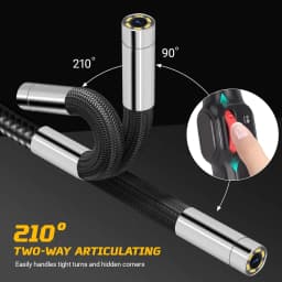 360 Degrees Two Way Steering 2MP HD Industrial Endoscope for Car Pipe Inspection Sewer Camera Borescope With 1-2m