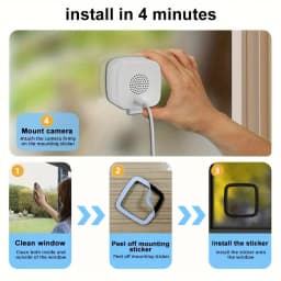 1080P WiFi Window Camera Full Color Night Vision Two-Way Audio Through Window Indoor Home Security Baby Monitor Camera