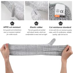 1/2PCS Level 5 HPPE Safety Sleeves Anti Cut Arm Puncture Gloves Cutting Resistant Bracers Protector Household Breathable Gloves