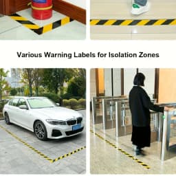 YITAPE Black Yellow Hazard Warning Tape PVC Safety Caution Barrier Tape Waterproof for Indoor Outdoor 3cm 5cm 7cm * 18M 1 Roll