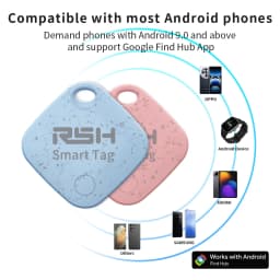 RSH 4-Pack Security GPS Tracker Car Wallet Pets Anti Loss Eco Smart Tag for Google's Find Hub Android Locator for Xiaomi Pixel