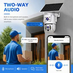 JOOAN 4K Outdoor Solar WiFi Camera Dual Lens Motion Detection Night Vision Low Power Battery IP Camera CCTV Security Protection