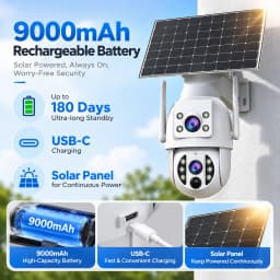 JOOAN 4K Outdoor Solar WiFi Camera Dual Lens Motion Detection Night Vision Low Power Battery IP Camera CCTV Security Protection