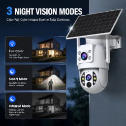 JOOAN 4K Outdoor Solar WiFi Camera Dual Lens Motion Detection Night Vision Low Power Battery IP Camera CCTV Security Protection