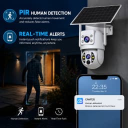 JOOAN 4K Outdoor Solar WiFi Camera Dual Lens Motion Detection Night Vision Low Power Battery IP Camera CCTV Security Protection