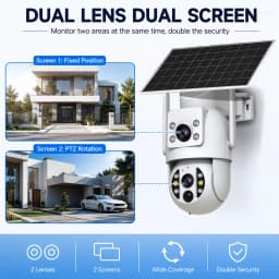 JOOAN 4K Outdoor Solar WiFi Camera Dual Lens Motion Detection Night Vision Low Power Battery IP Camera CCTV Security Protection