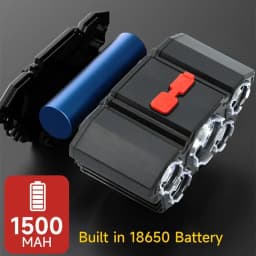 USB Rechargeable 5 LED Headlamp Super Bright Head-Mounted Strong Flashlight Built-in Battery Outdoor Camping Night Fishing Lamp