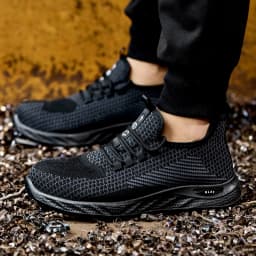 Men's Safety Shoes, Breathable Work Sports Shoes, Puncture and Smash Resistant Work Boots, Safety Protective Shoes Tactical Boot